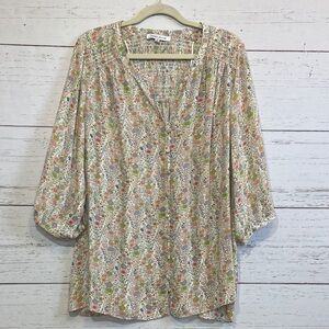 Rose & Olive 3/4 Sleeved Floral Pullover Tunic Blouse, size 1X, NWOT